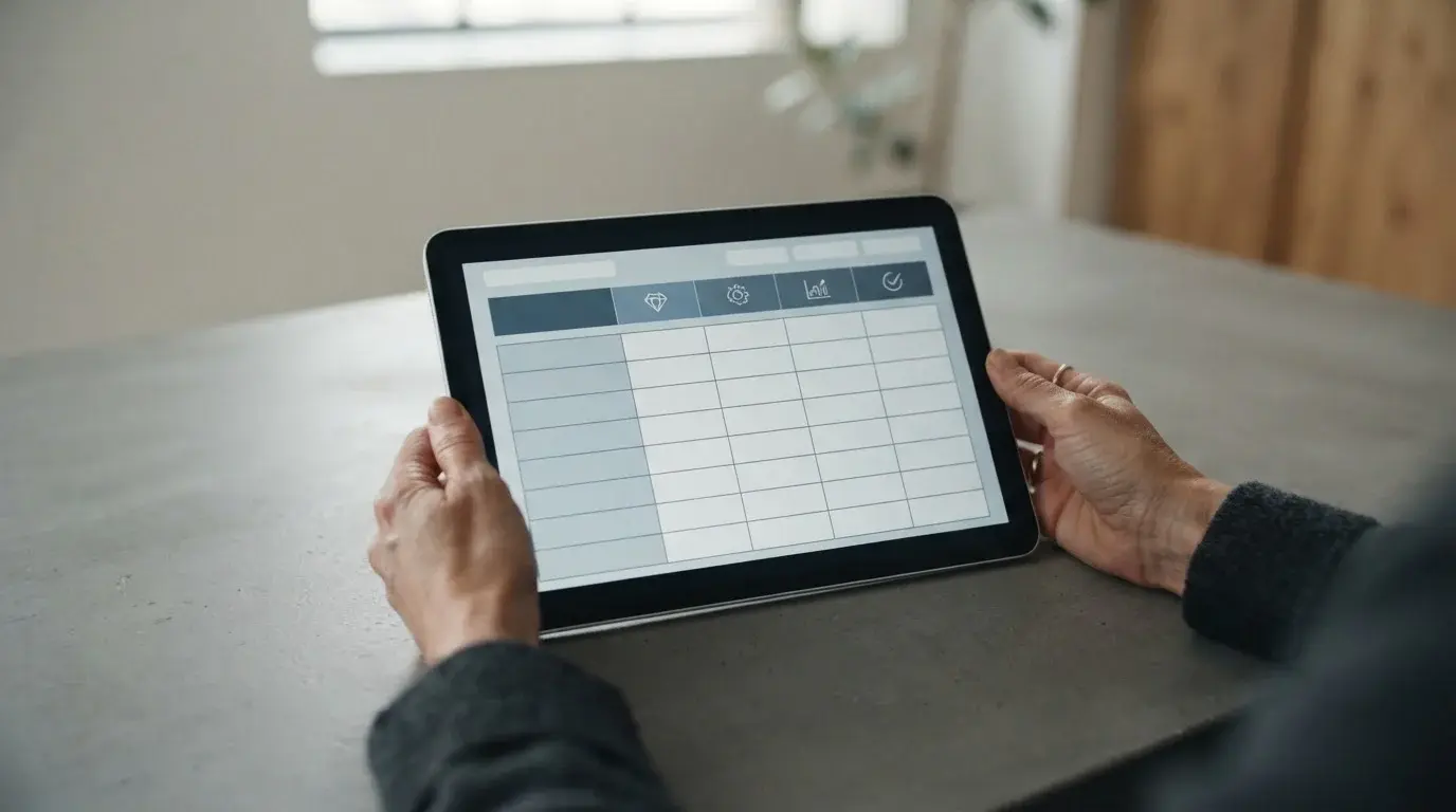 Vergleichstabelle mehrerer Wettanbieter auf Tablet-Bildschirm