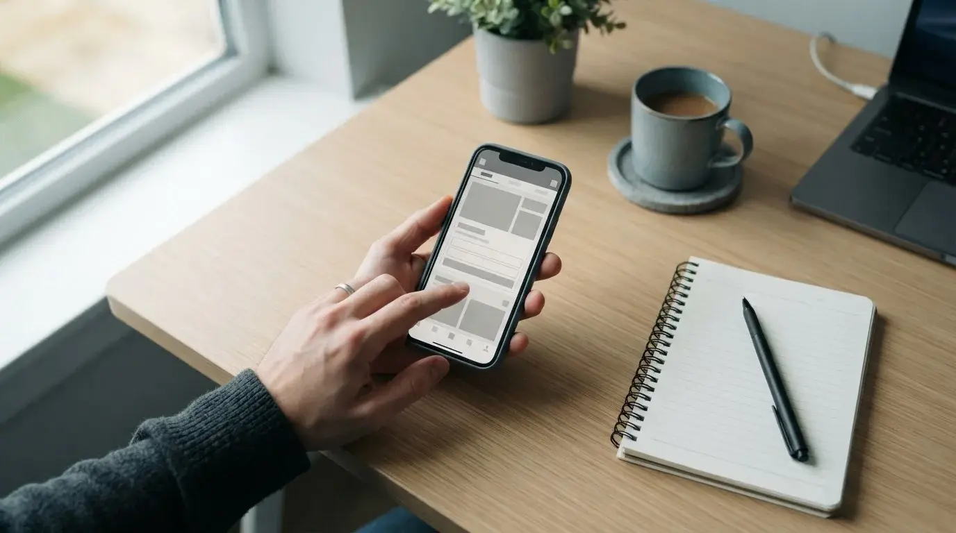 Person nutzt Smartphone für Online-Wettanbieter mit Aircash-Zahlung in Deutschland