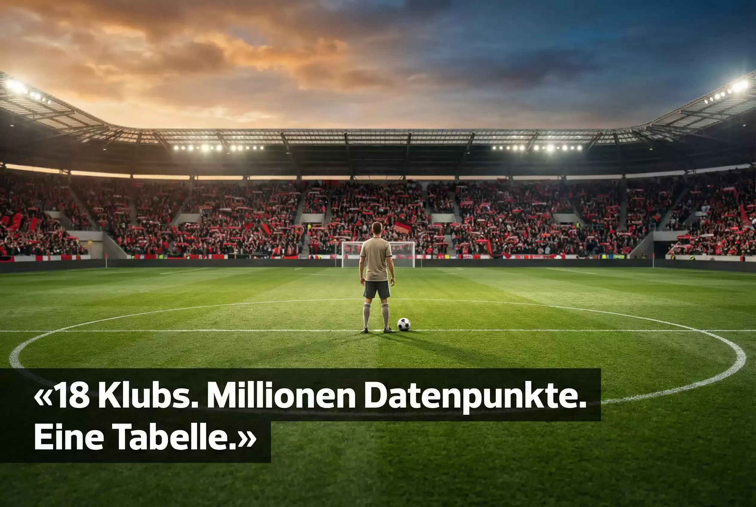 Bundesliga-Spieltag: Fußballstadion mit 18 Klubs und datenbasierter Spieltag-Prognose