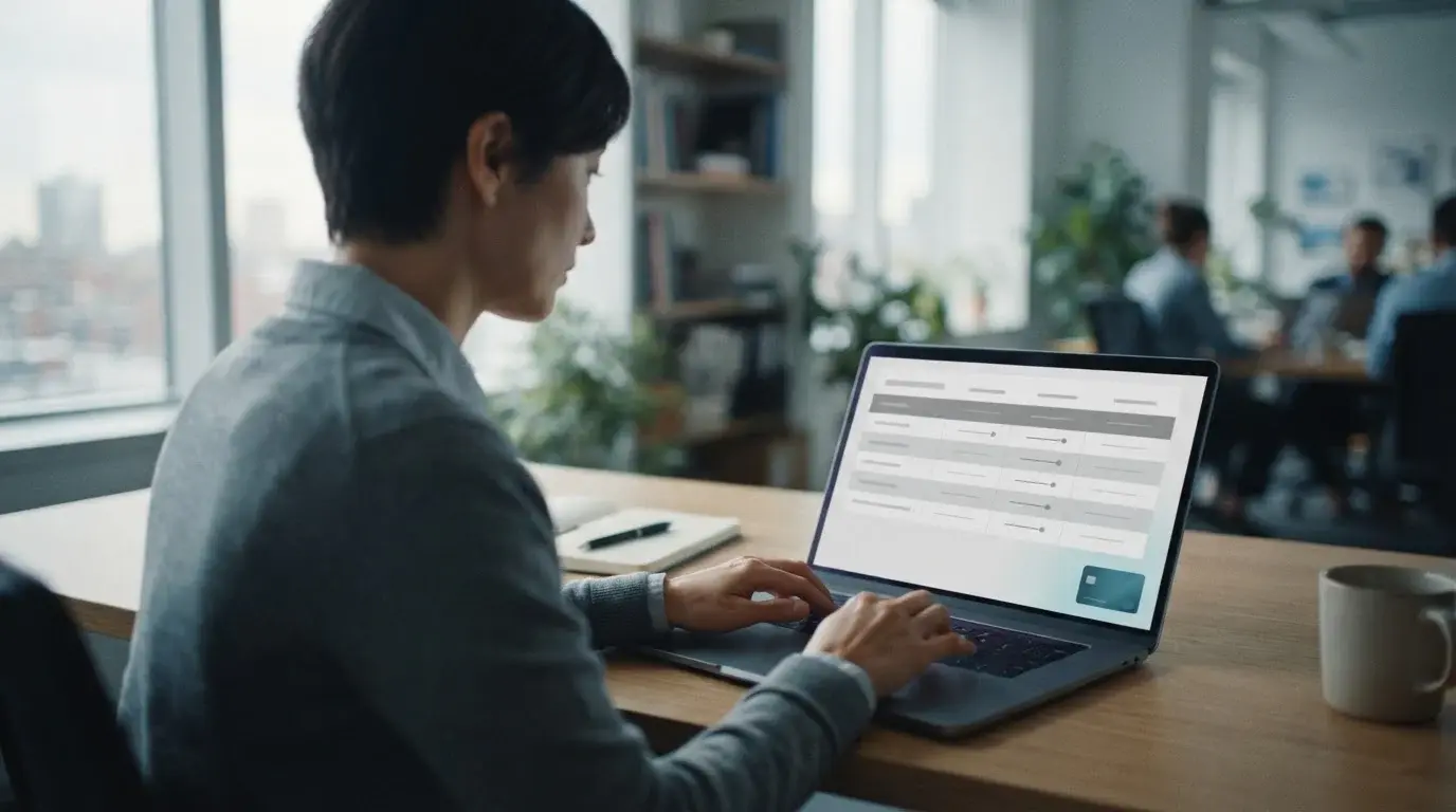 Laptop mit neutraler Vergleichstabelle für Wettanbieter und Trustly-Logo im Hintergrund