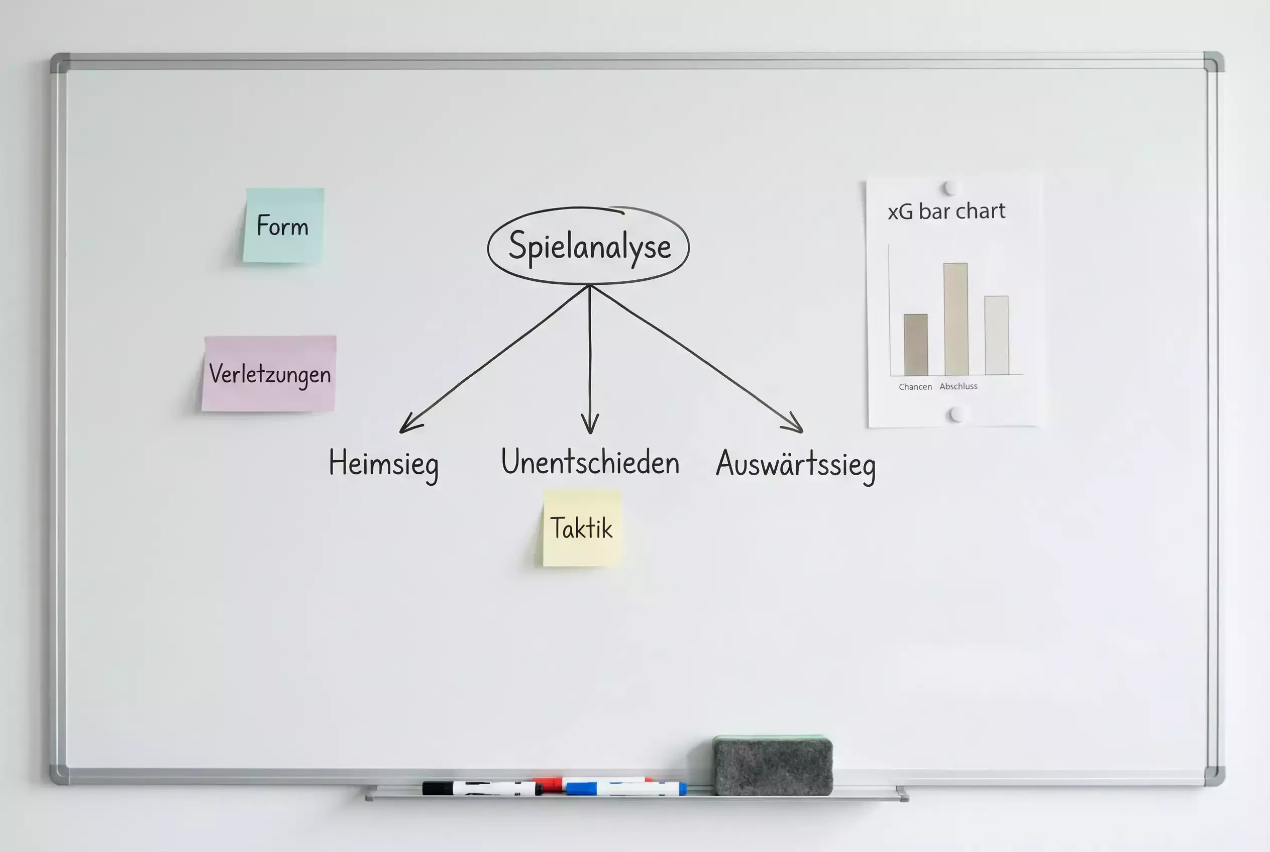 Schematische Darstellung eines Random-Forest-Modells für Fußball-Prognosen