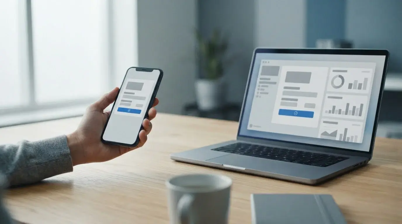 Smartphone und Laptop im direkten Vergleich für PayPal-Zahlungen