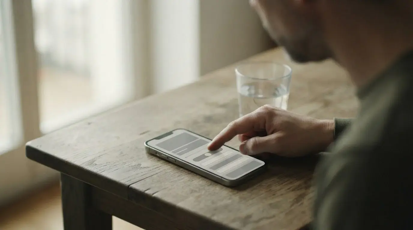 Hand stellt am Smartphone ein persönliches Limit ein