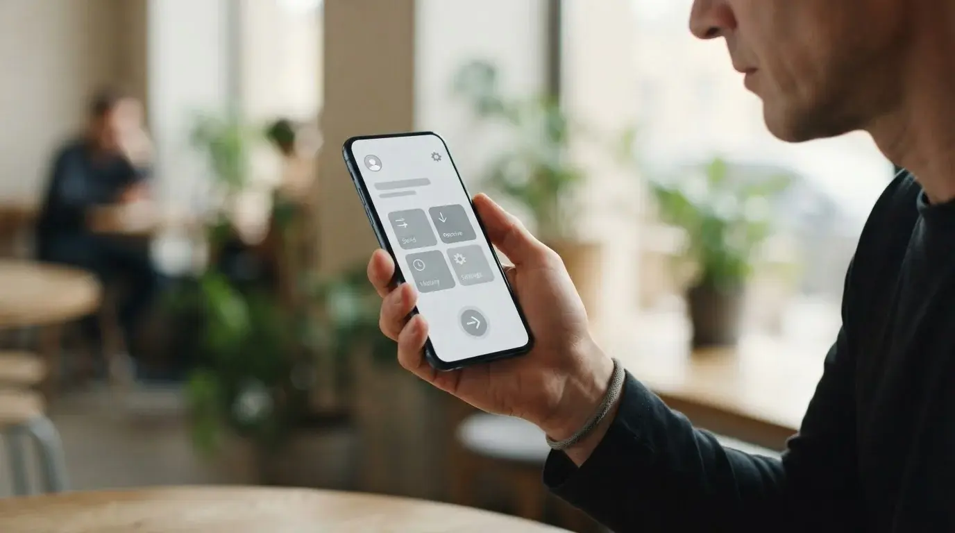 Smartphone mit Zahlungs-App für Online-Transaktionen